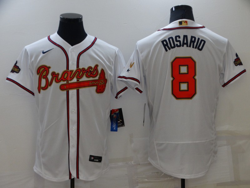 Braves 8 Eddie Rosario White 2022 Gold Program Nike Flexbase Jersey,We sell and wholesale Braves 8 Eddie Rosario White 2022 Gold Program Nike Flexbase Jersey on line form chian!